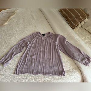Rachel Roy Lavender Blouse, Lightweight, V-Neck, Long Sleeve, Size Large